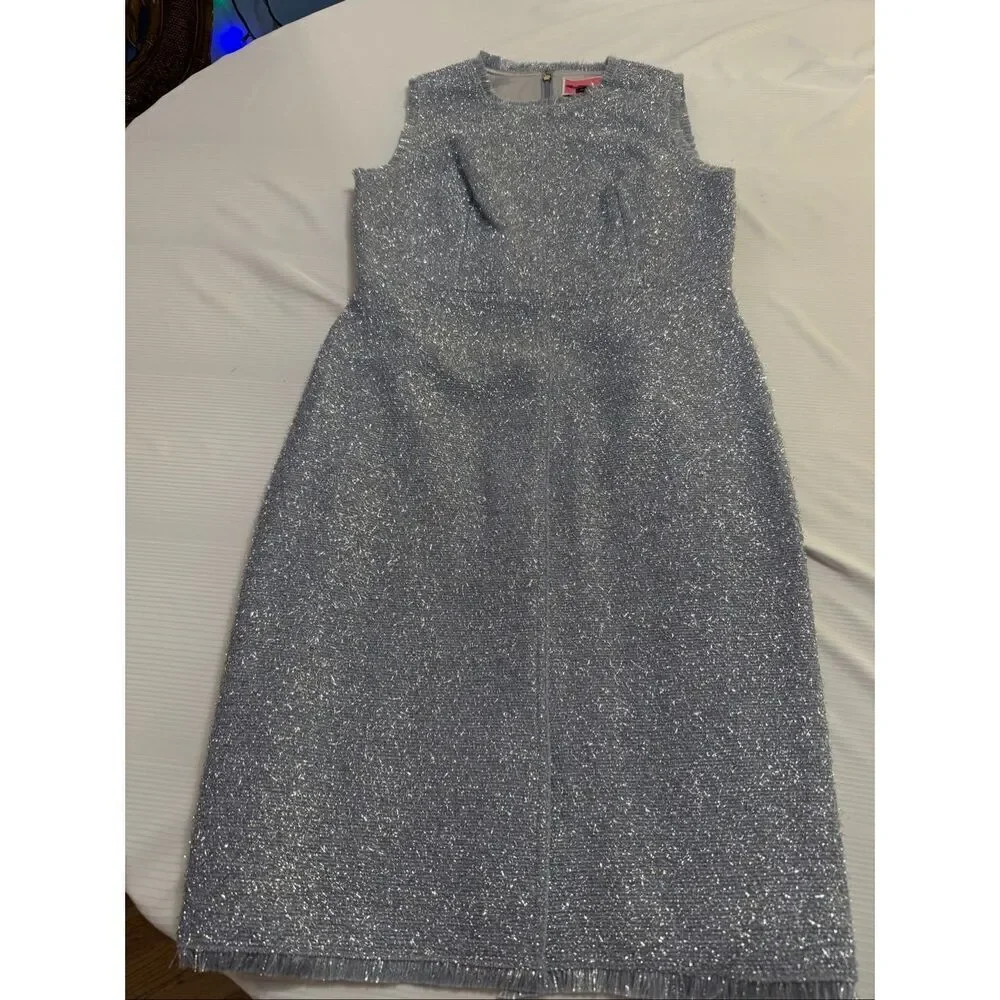 KATE SPADE New York Wool Blend Tinsel Tweed Dress in Moonglow Size 10 New